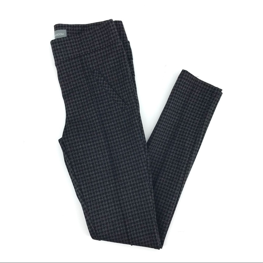 Wit & Wisdom Grey & Orange Gingham Print Leggings